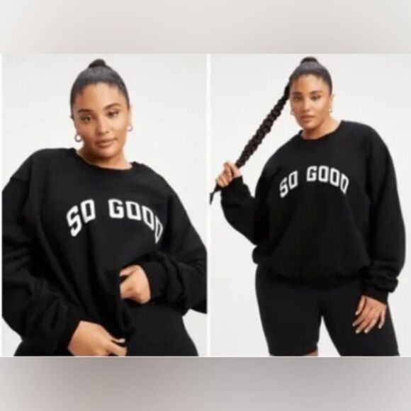 Good American crewneck black sweater “So good”size 3 (Large) - Picture 1 of 6